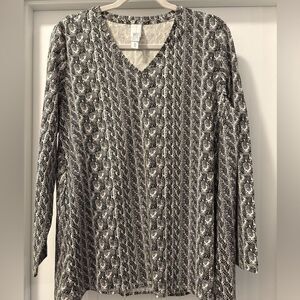 Marla Wynne Women's Black and White Knit Top Size XL